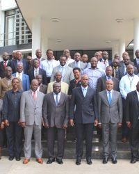 Amb. Mfumukeko (fourth right) thanked EAC staff for their dedication and professionalism